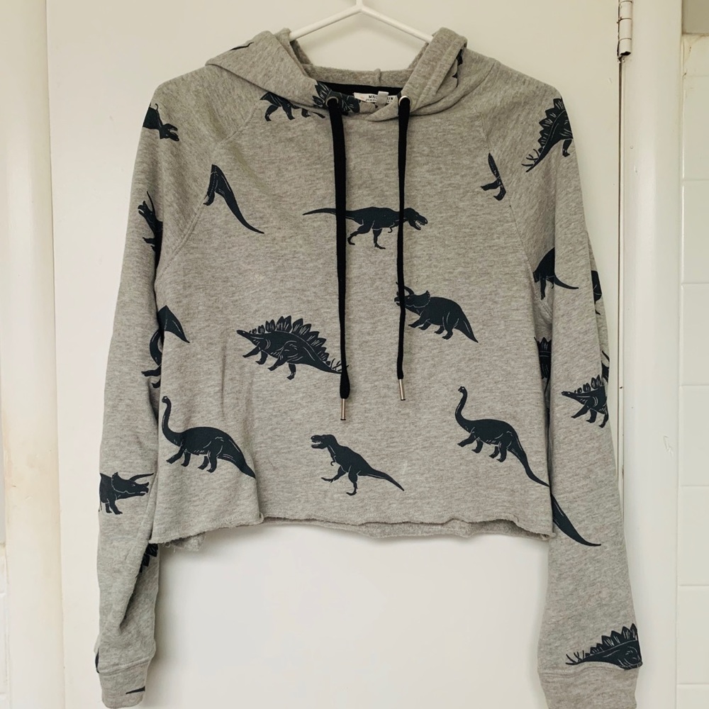 Dinosaur Print Drawstring Hoodie